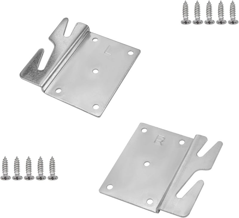 Mcredy 8 PCS Heavy Duty Bed Rail Brackets Universal Bed Rail Hooks for Beds Frame Bracket Hardware Headboard Footboard Replacement Parts,Screws Included - Image 2